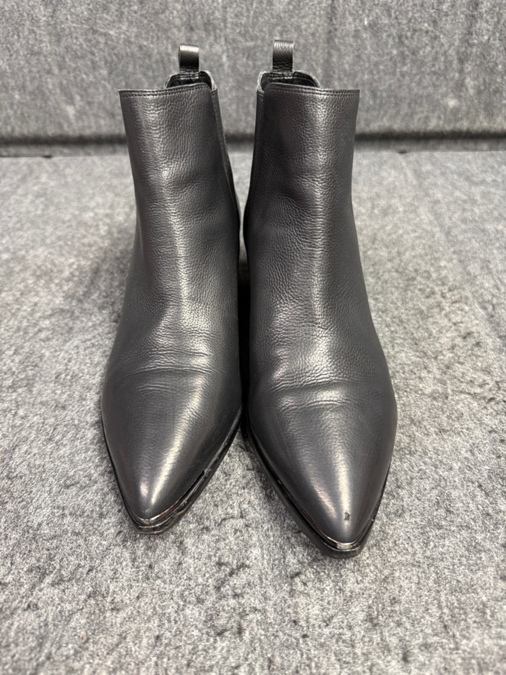 Marc Fisher YALE Black Pointed Leather Booties - Picture 3 of 11